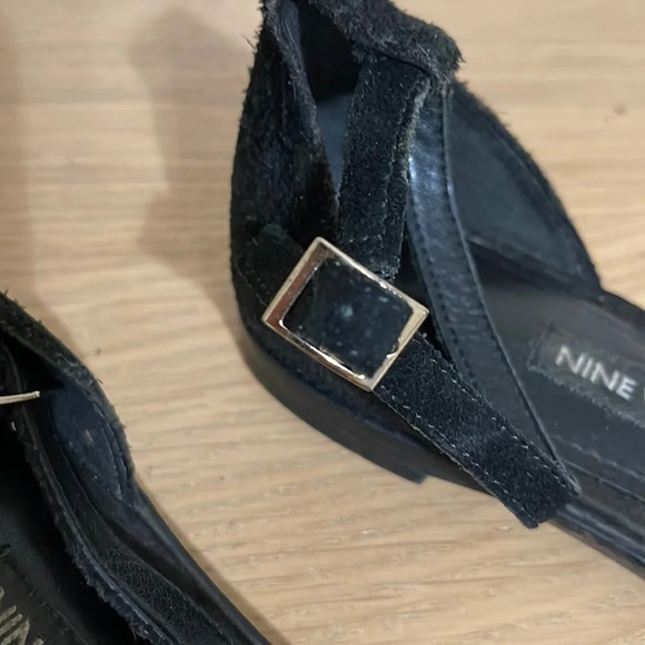 Nine West black pointed toe flat shoes 6.5 - Picture 5 of 12